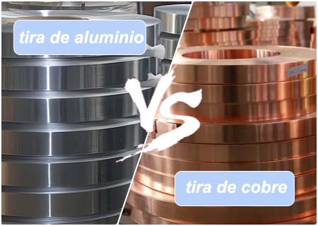 tira de cobre y la tira de aluminio del transformador