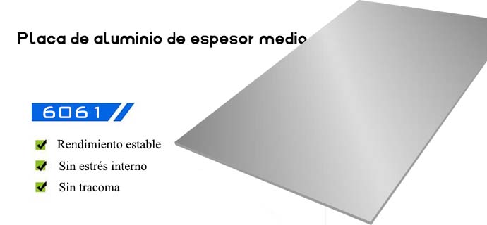 6061 placa de aluminio de espesor medio